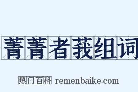 菁菁者莪组词是什么意思的图片